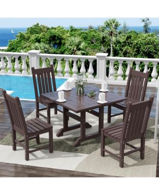 5 Piece Outdoor Patio Dining Set Outdoor Square Table and Chair Set