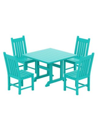 5 Piece Outdoor Patio Dining Set Outdoor Square Table and Chair Set