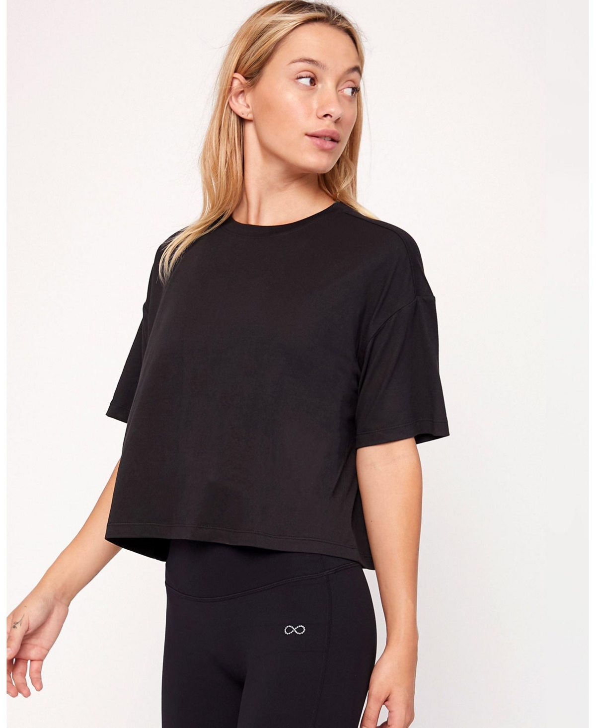 Women's Cozy Boxy Tee Short Sleeve for Women - Cozy black