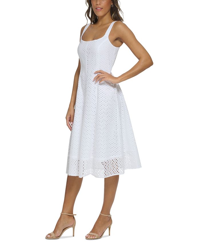 Donna Karan Women's Lace Sleeveless Fit & Flare Dress - Macy's