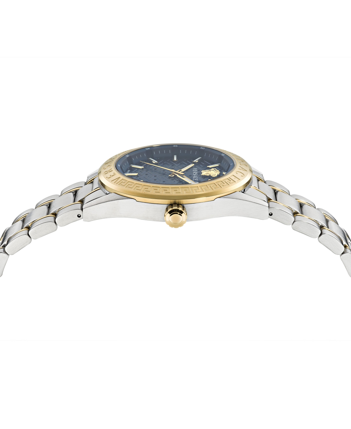 Shop Versace Men's Swiss V-code Two Tone Bracelet Watch 42mm