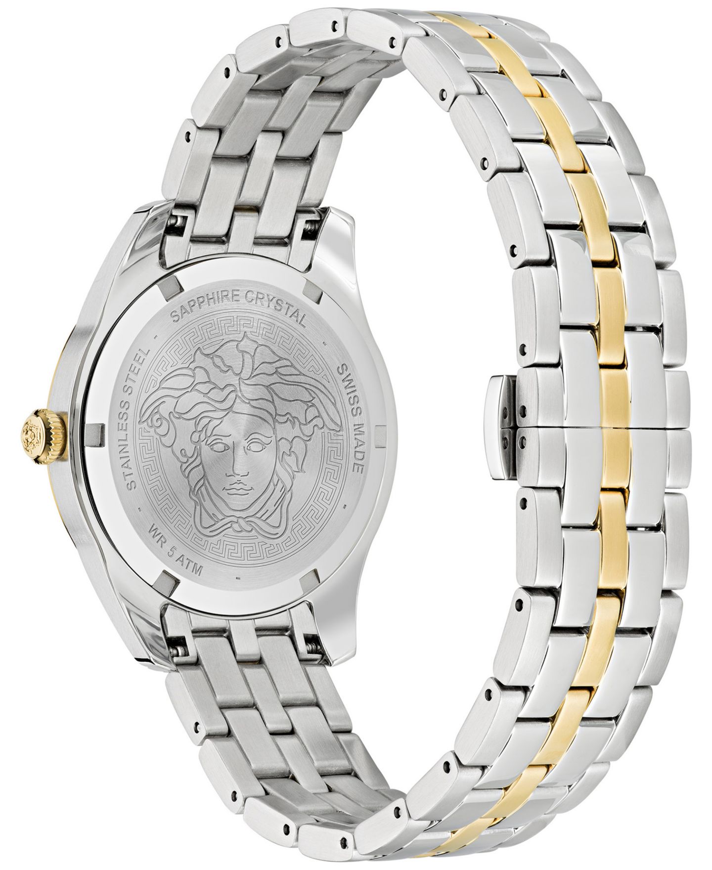 Женские часы Versace Swiss Greca Time Two Tone Stainless Steel Bracelet Watch 35mm, цвет: Двухцветный — фото 3