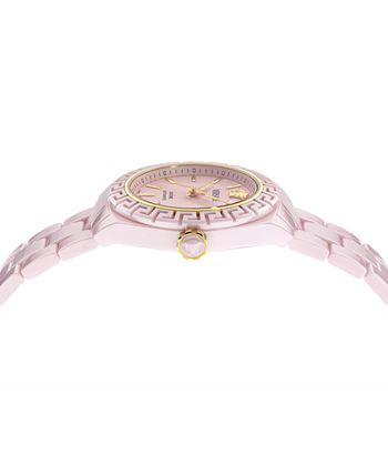 Versace Women's DV One Automatic Pink Ceramic Bracelet Watch