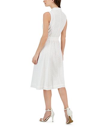Anne Klein Women's Cotton Diane Eyelet Midi Dress & Reviews - Dresses ...