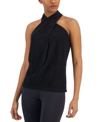 Anne Klein - Women's Ribbed Pleated Halter Top