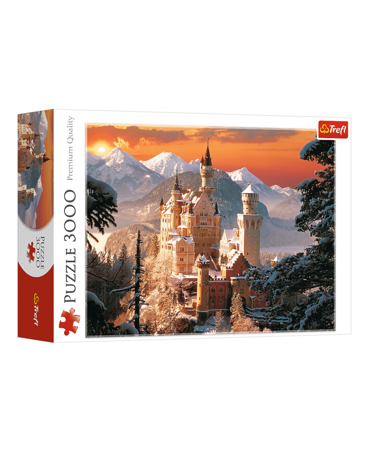 Trefl Red 3000 Piece Puzzle- Wintry Neuschwanstein Castle, Germany Or Kirch In Multi