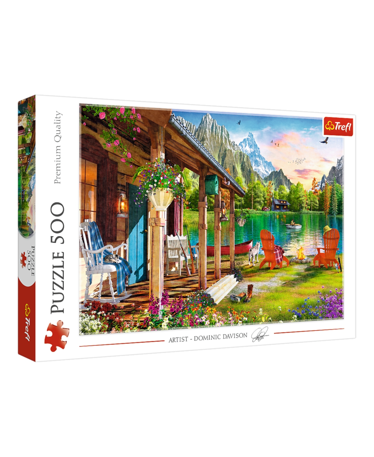 Trefl Red 500 Piece Puzzle- Cabin In The Mountains In Multi