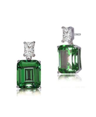 Women's White Gold Plated Colored Cubic Zirconia Stud Earrings