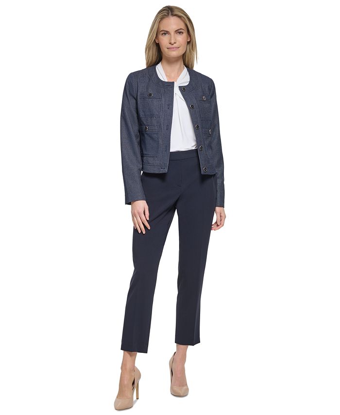 Tommy Hilfiger Women's Crewneck ButtonFront Jacket Macy's