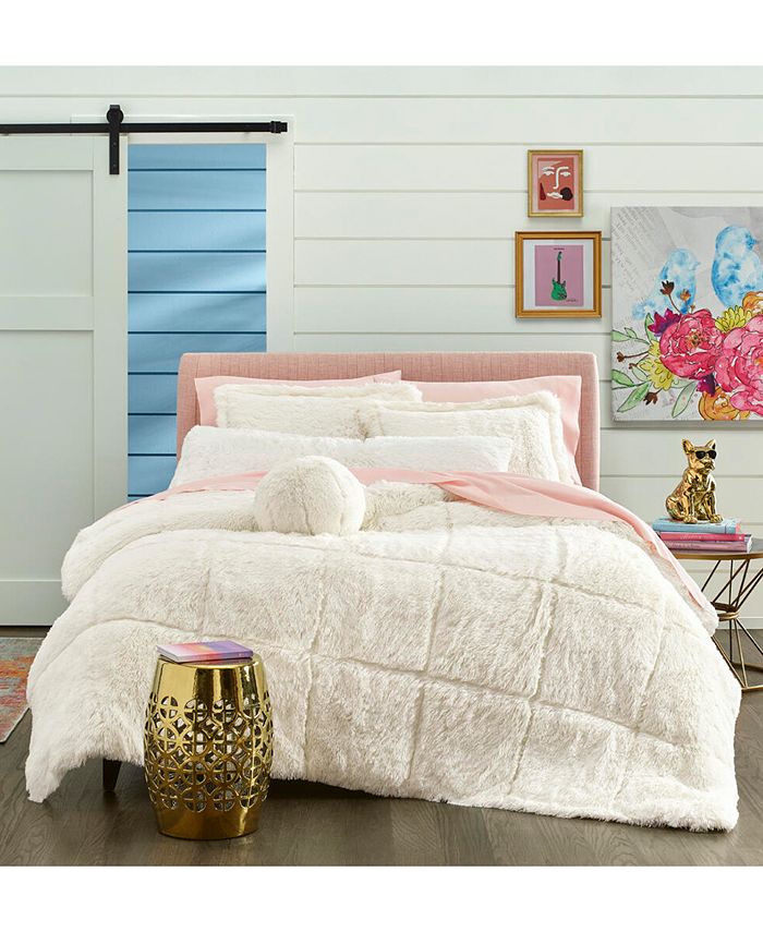 Home Design Shaggy FauxFur 3Pc. Comforter Set, King, Created for Macy