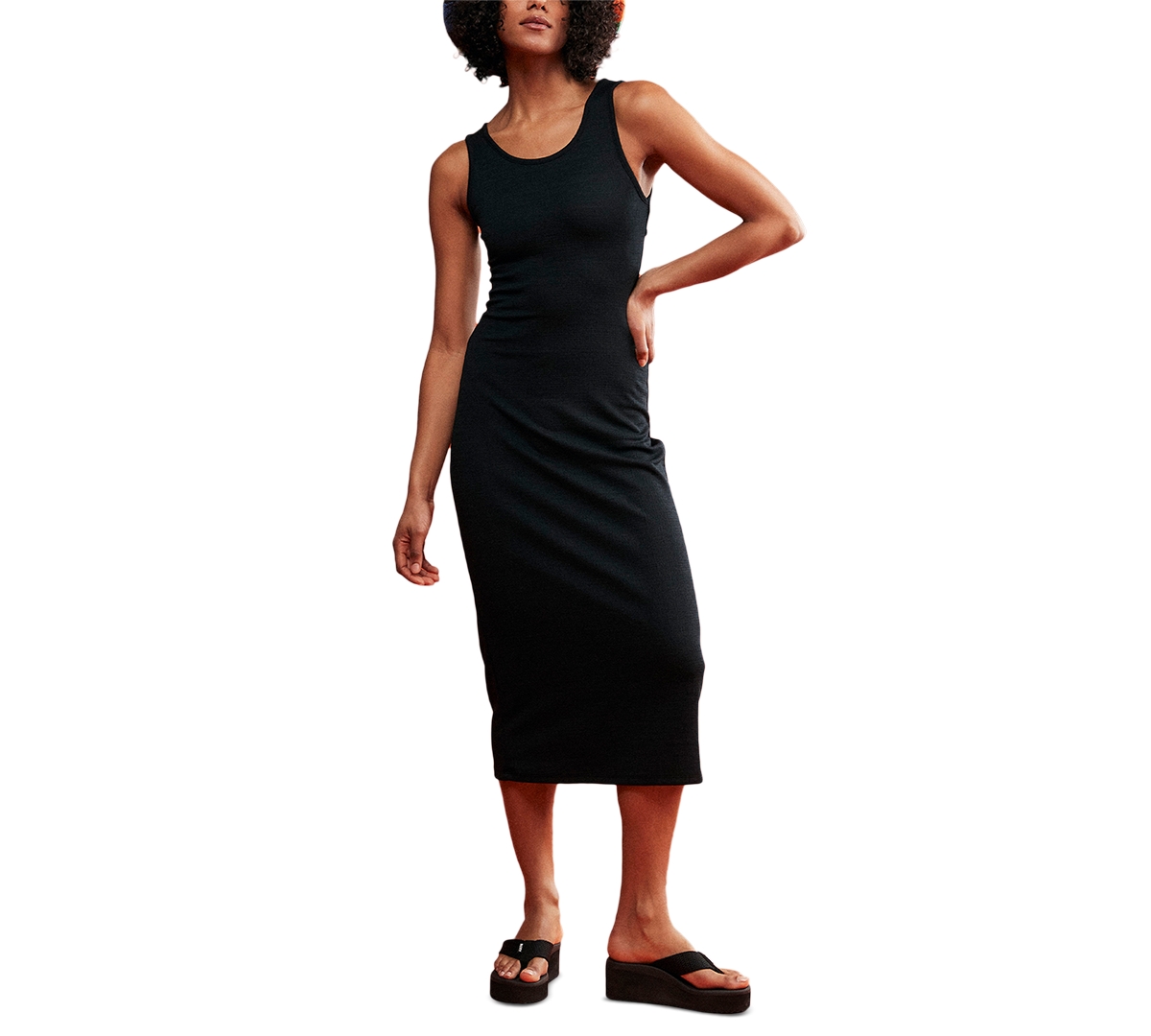 Roxy Juniors' Good Keepsake Cutout-back Midi Dress In Anthracite