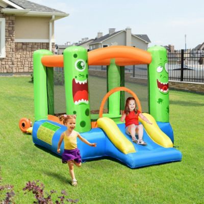 Kids Playing Inflatable Bounce House Jumping Castle Game Fun Slider 480W Blower