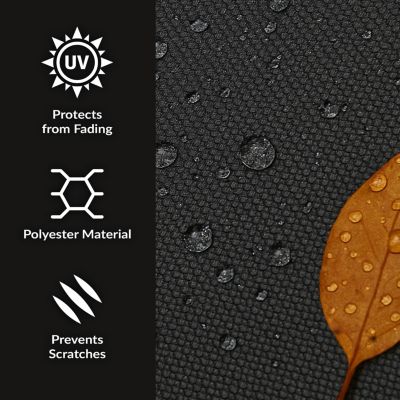 Outdoor Heavy-Duty Weather-Resistant PVC and 300D Polyester Round Fire Pit Cover with Drawstring and Toggle Closure