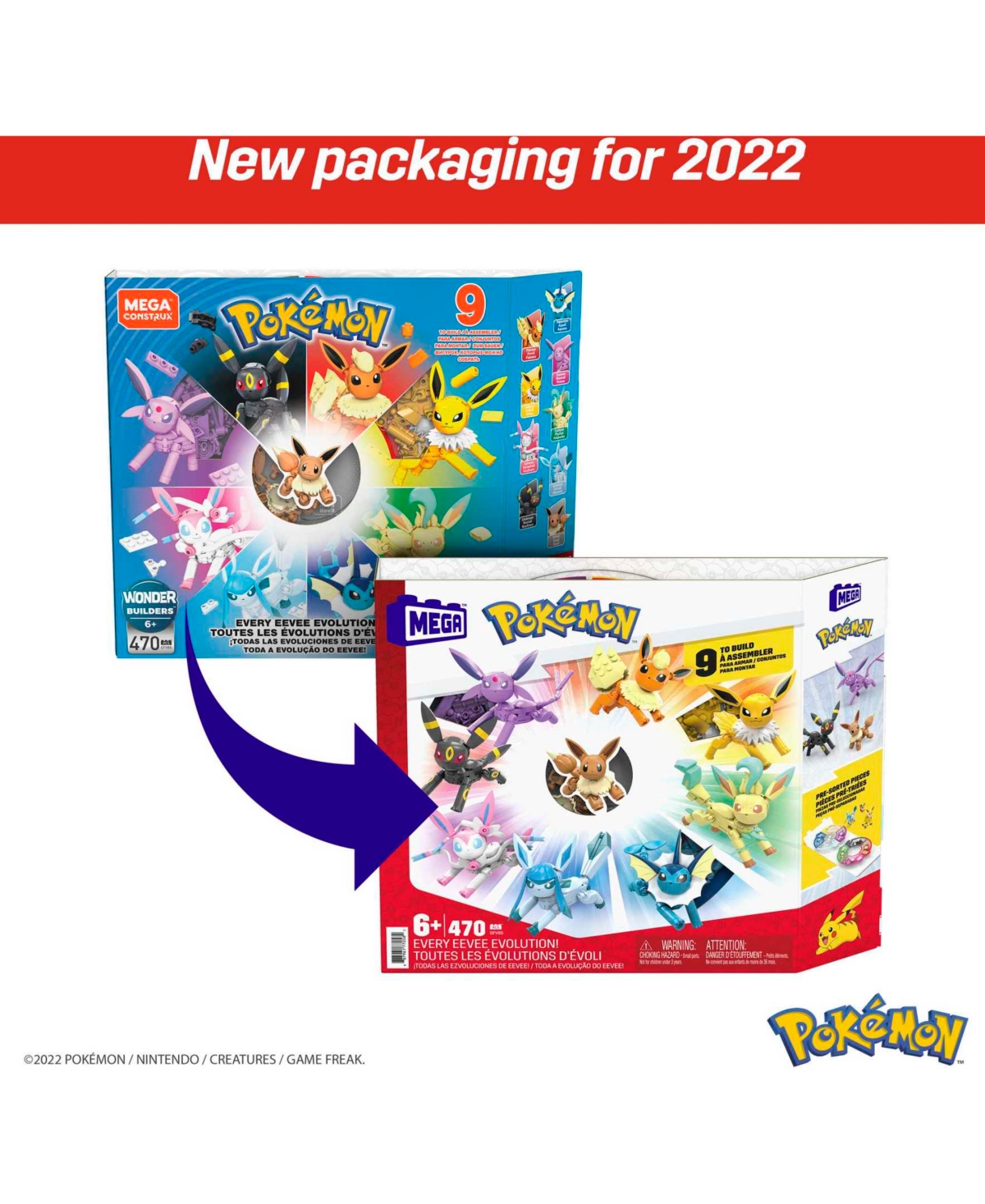 Mega Construx Pokemon Every Eevee Evolution Toy Building Set