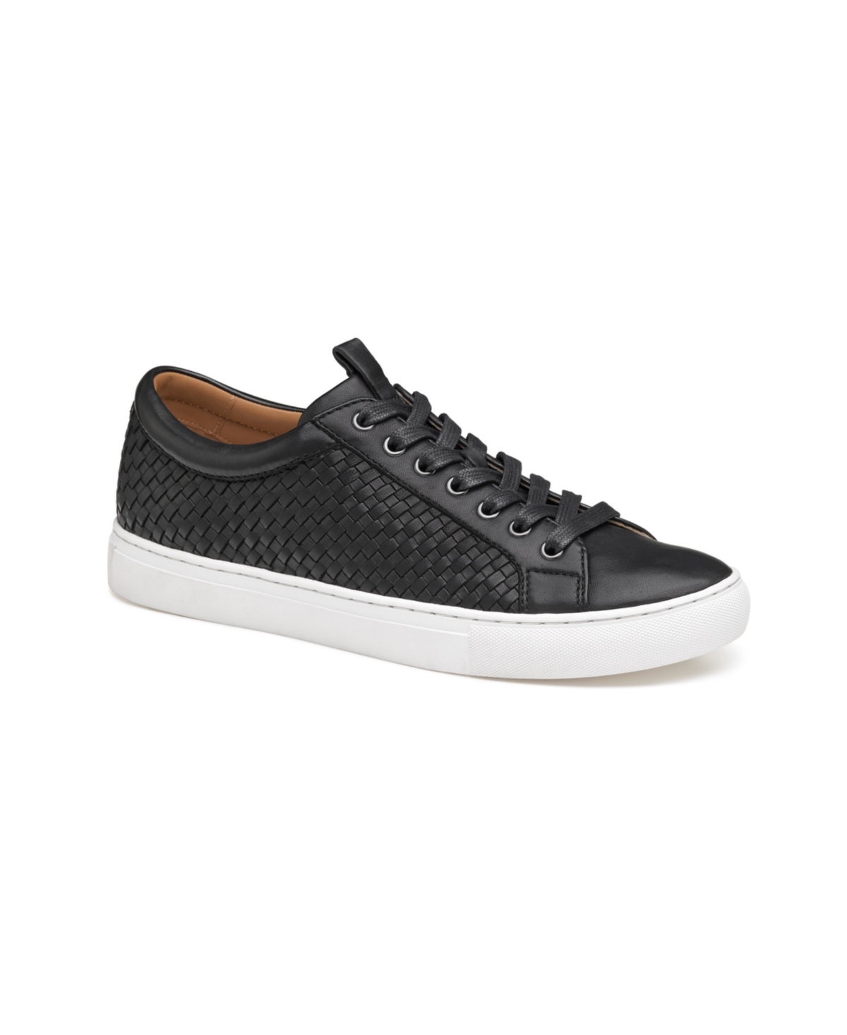Shop Johnston & Murphy Men's Banks Woven Lace-to-toe Lace-up Sneakers In Black