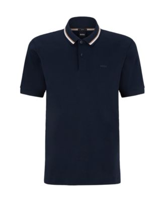 Men's Slim-Fit Striped Collar Polo