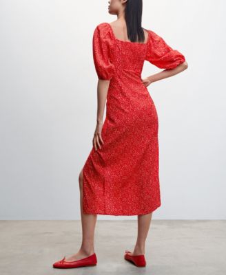 knee length dresses for ladies Aviva Smocked Midi Dress - Mango Stripe