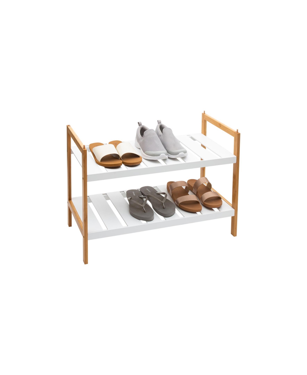 Organize It All 2 Pack Sonora Bamboo 2 Tier Stackable Shoe Rack