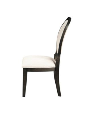 2-Piece Asian Hardwood Twyla Upholstered with Oval Back Dining Chairs Set