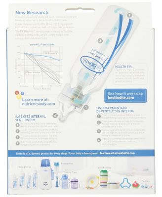 Baby Dr. Brown's Standard Neck Anti-Colic Baby Bottle, 4 oz - 3-Pack