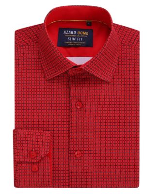 Men's Plaid Four-Way Stretch Button Down Slim Fit Shirt