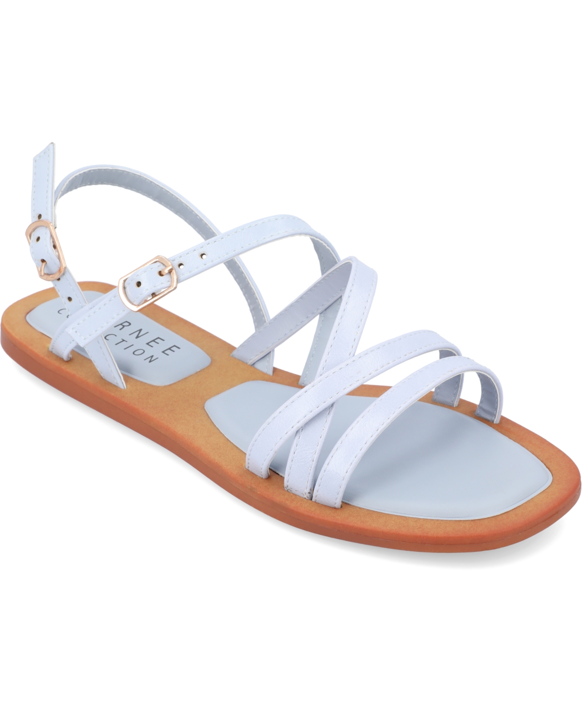 Journee Collection Ennid Tru Comfort Strappy Flat Sandal In Lavender