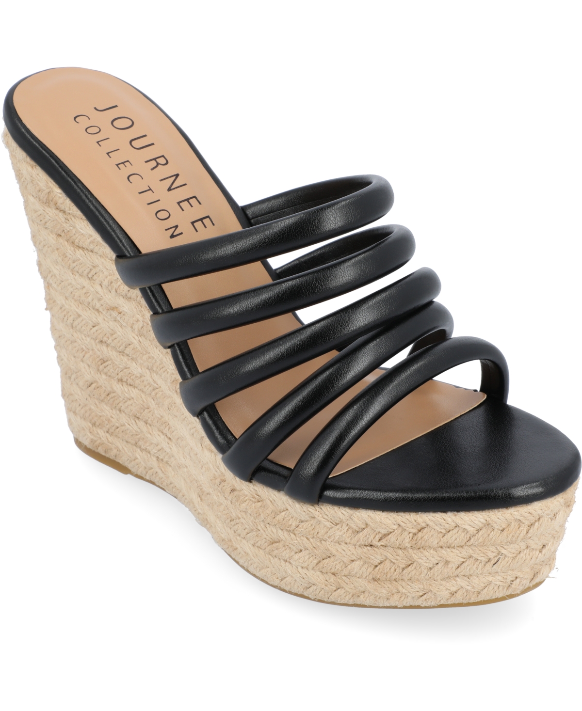 Shop Journee Collection Women's Cynthie Platform Wedge Sandals In Black