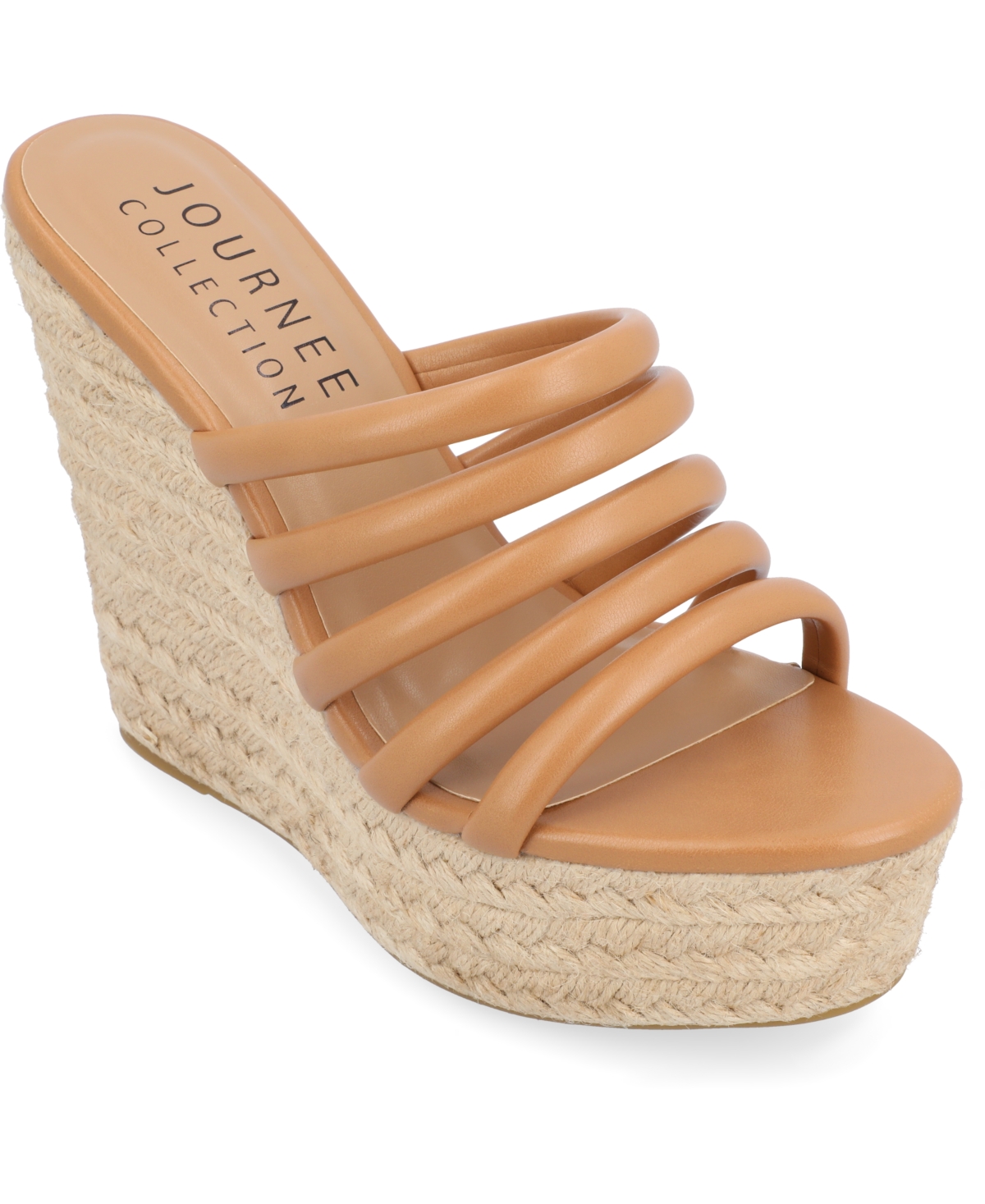 Journee Collection Women's Cynthie Platform Wedge Sandals In Tan