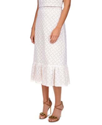 Michael Kors - Women's Eyelet Ruffled Midi Skirt