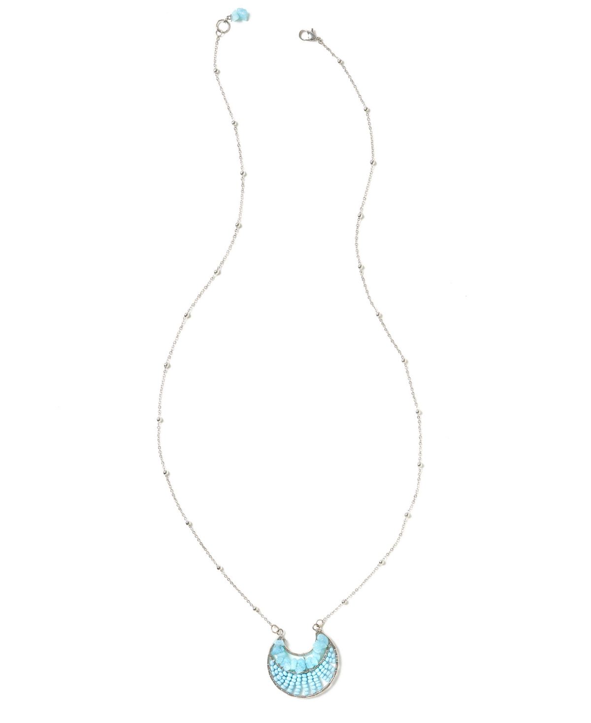 Amazonite Silver-Tone Necklace - Blue
