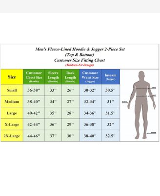 Men's Slim Fit Fleece-Lined Reflective Design Hoodie and Jogger Pants, 2 Piece Set