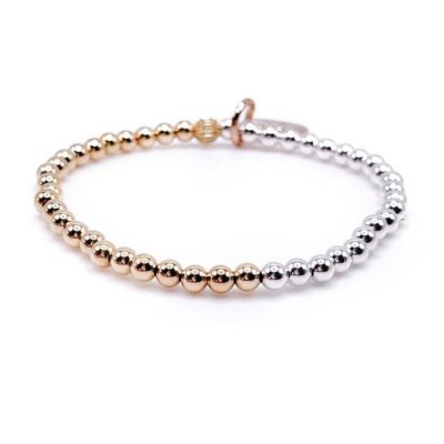 Non-Tarnishing Gold Filled, 4mm Gold Ball and Sterling Silver Bracelet