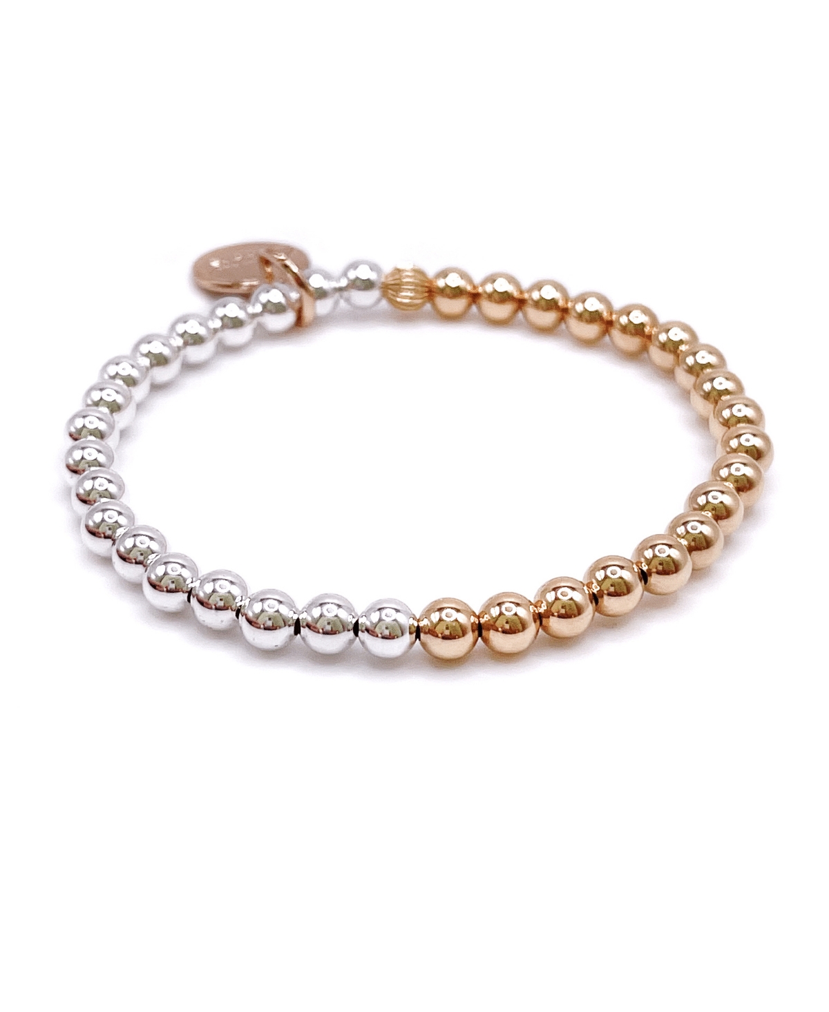 Non-Tarnishing Gold Filled, 5mm Gold Ball and Sterling Silver Bracelet - Gold  silver