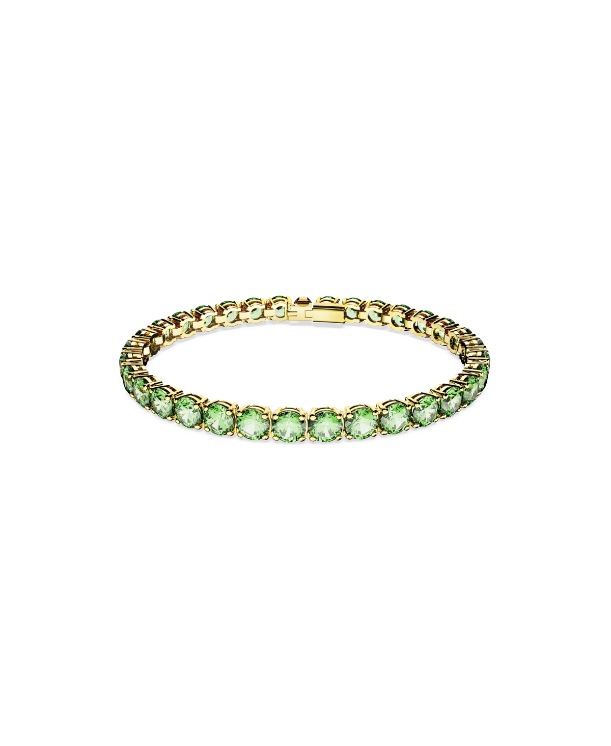 Shop Swarovski Crystal Round Cut Matrix Tennis Bracelet In Green