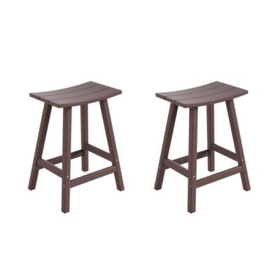 Outdoor Patio Adirondack Counter Height Stool Chair Set of 2