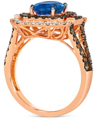 Blueberry Tanzanite (1-3/4 ct. t.w.), Chocolate Diamonds (7/8 ct. t.w.) & Nude Diamonds (3/8 ct. t.w.) Ring in 14k Rose Gold