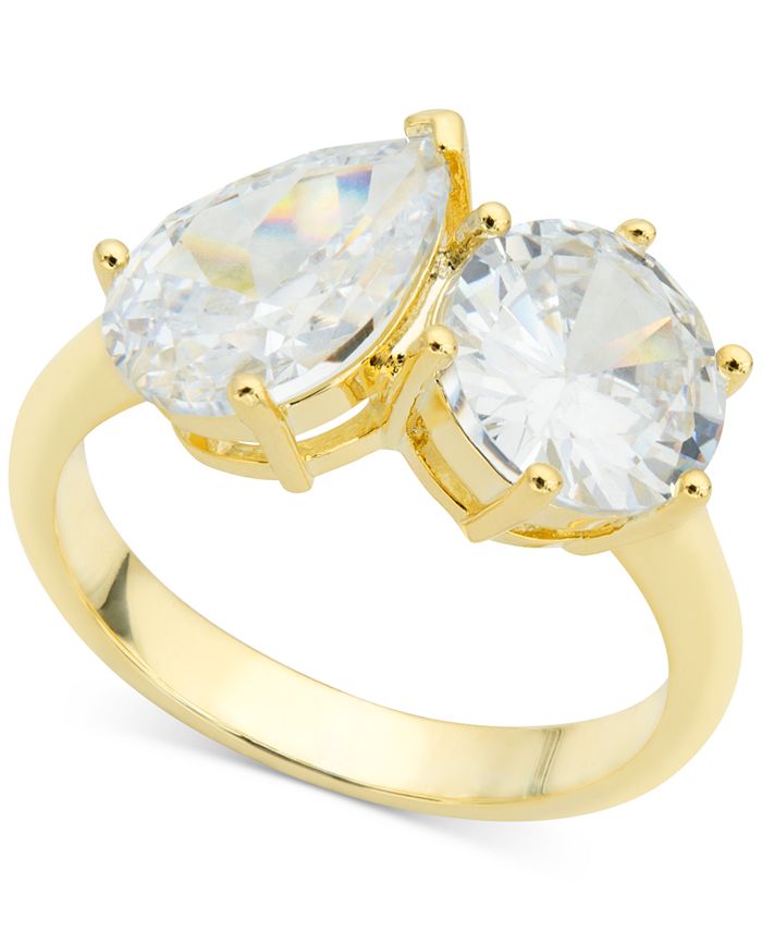 Charter Club Gold Tone Double Cubic Zirconia Ring Created for