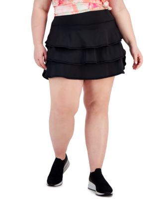 ID Ideology Plus Size Flounced Active Skort, Created for Macy's - Macy's