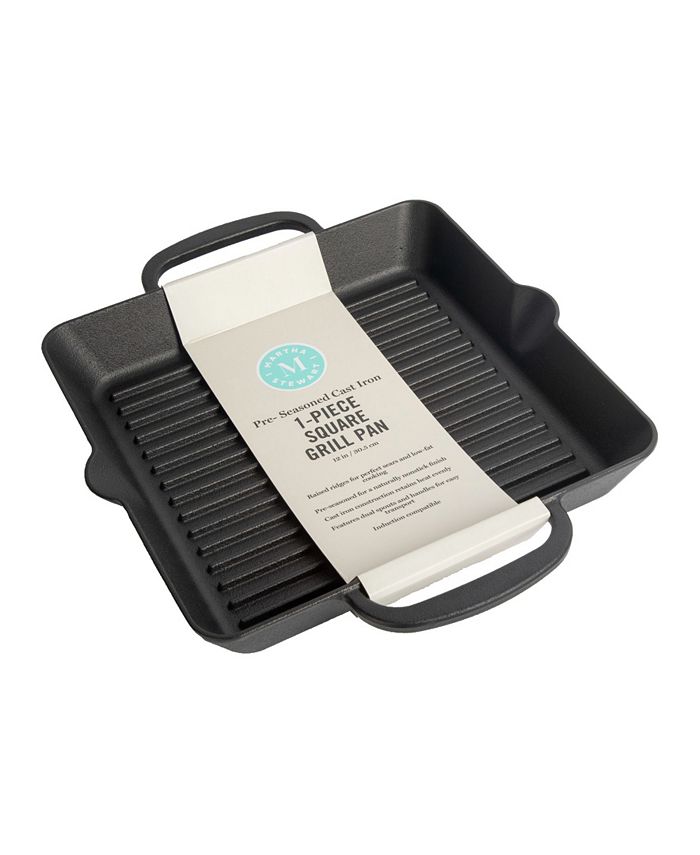 Martha Stewart Cast Iron 12" PreSeasoned Square Grill Macy's