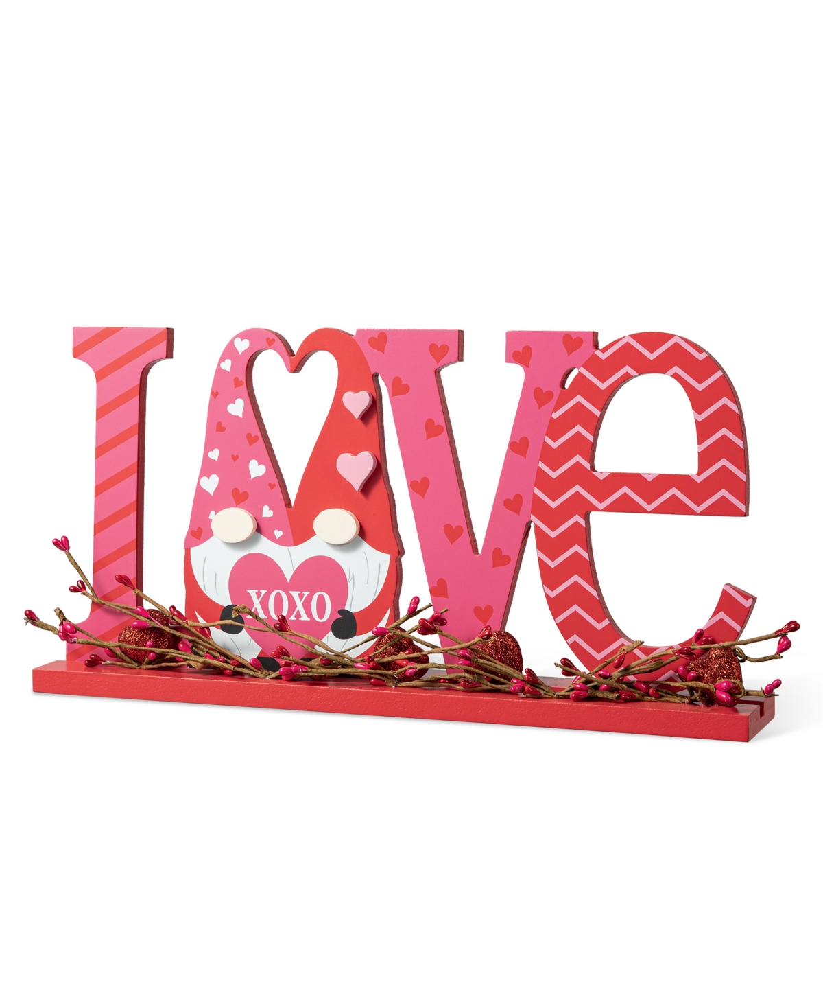 Glitzhome L Valentine's Love Wooden Gnome Table Decor