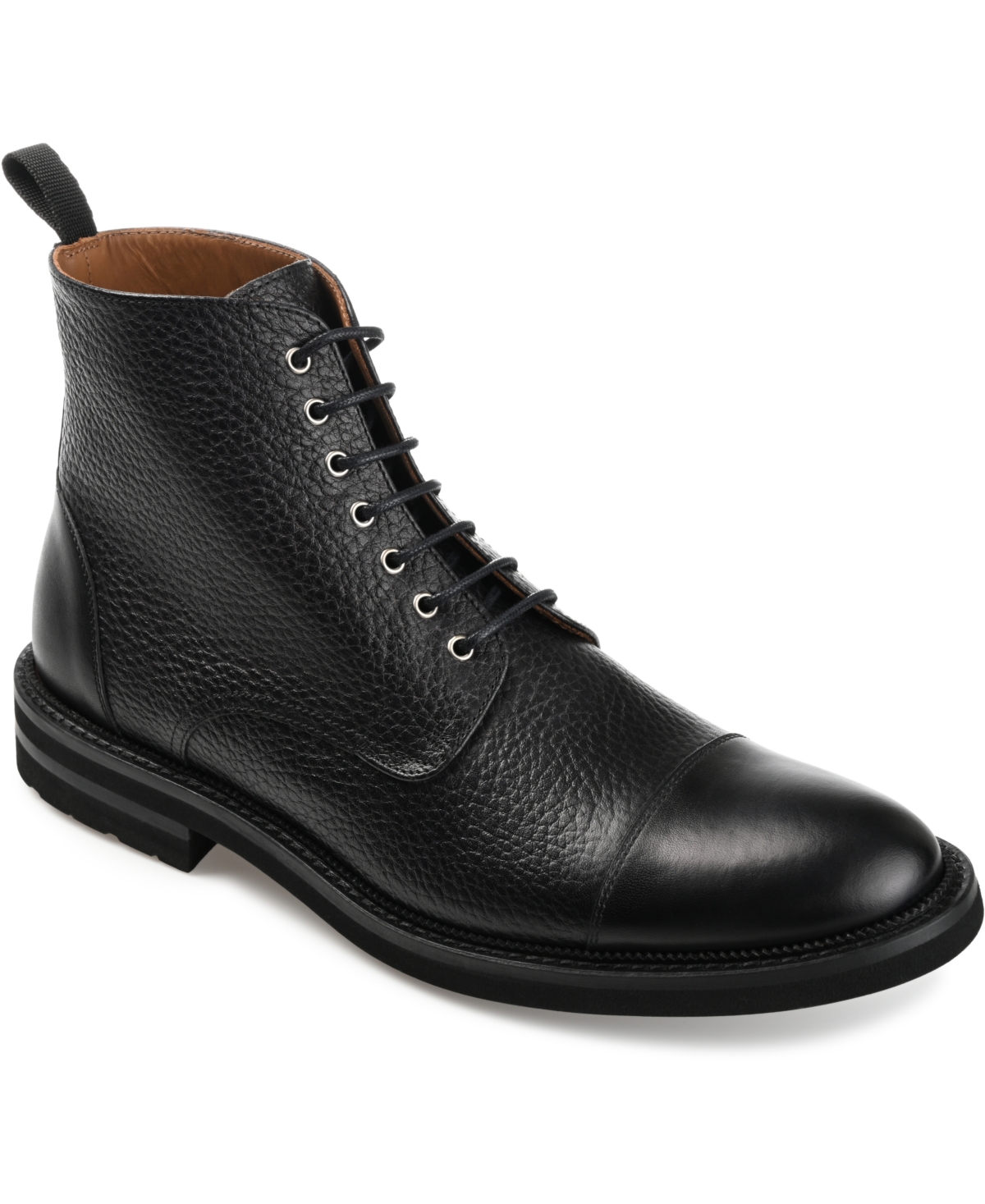 Shop Taft Men's Rome Full-grain Leather Cap Toe Dress Boots In Black
