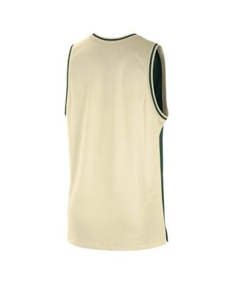 Men's Hunter Green, Cream Milwaukee Bucks Courtside Versus Force Split DNA Performance Mesh Tank Top