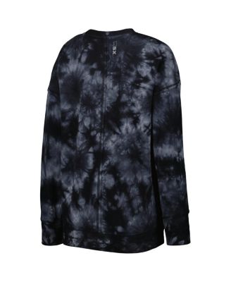 Women's Black New Orleans Saints Bailey Tie-Dye Tri-Blend Pullover Sweatshirt