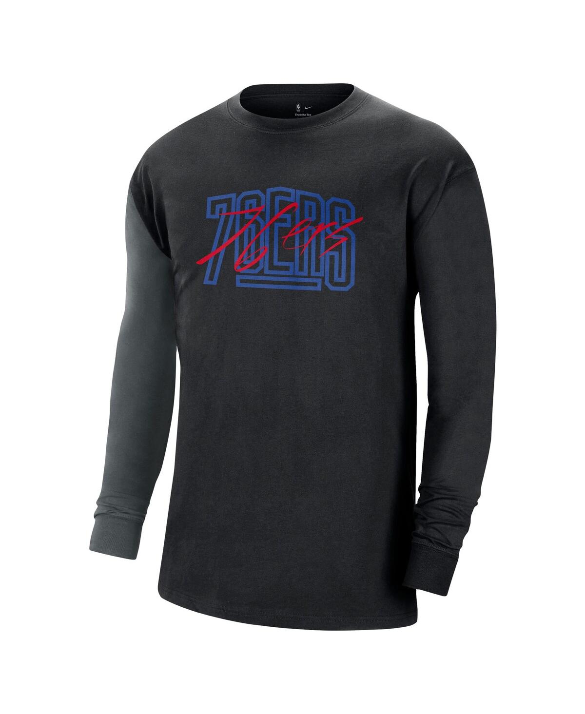 Men's NikePhiladelphia 76ers Courtside Versus Flight MAX90 Long Sleeve T-shirt - Black