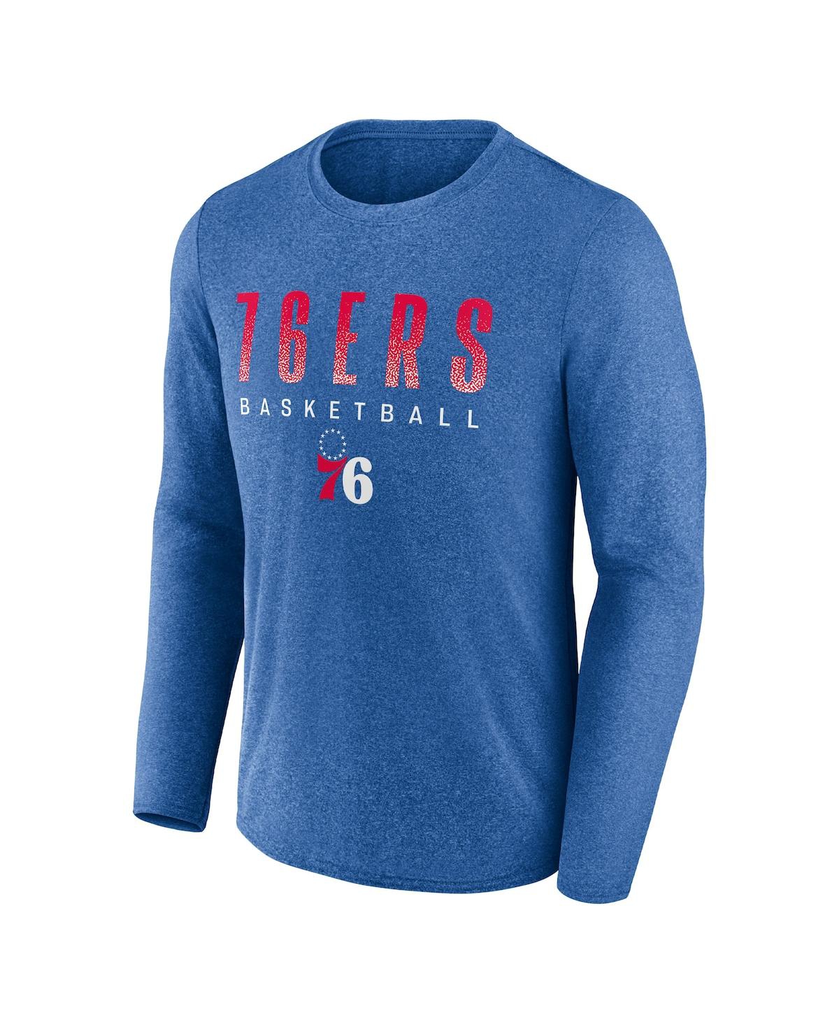 Fanatics Men's  Heathered Royal Philadelphia 76ers Where Legends Play Iconic Practice Long Sleeve T-s In Heathered Royal