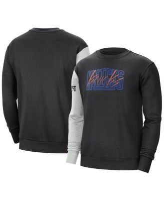 Men's Black, Heather Gray New York Knicks Courtside Versus Force & Flight Pullover Sweatshirt