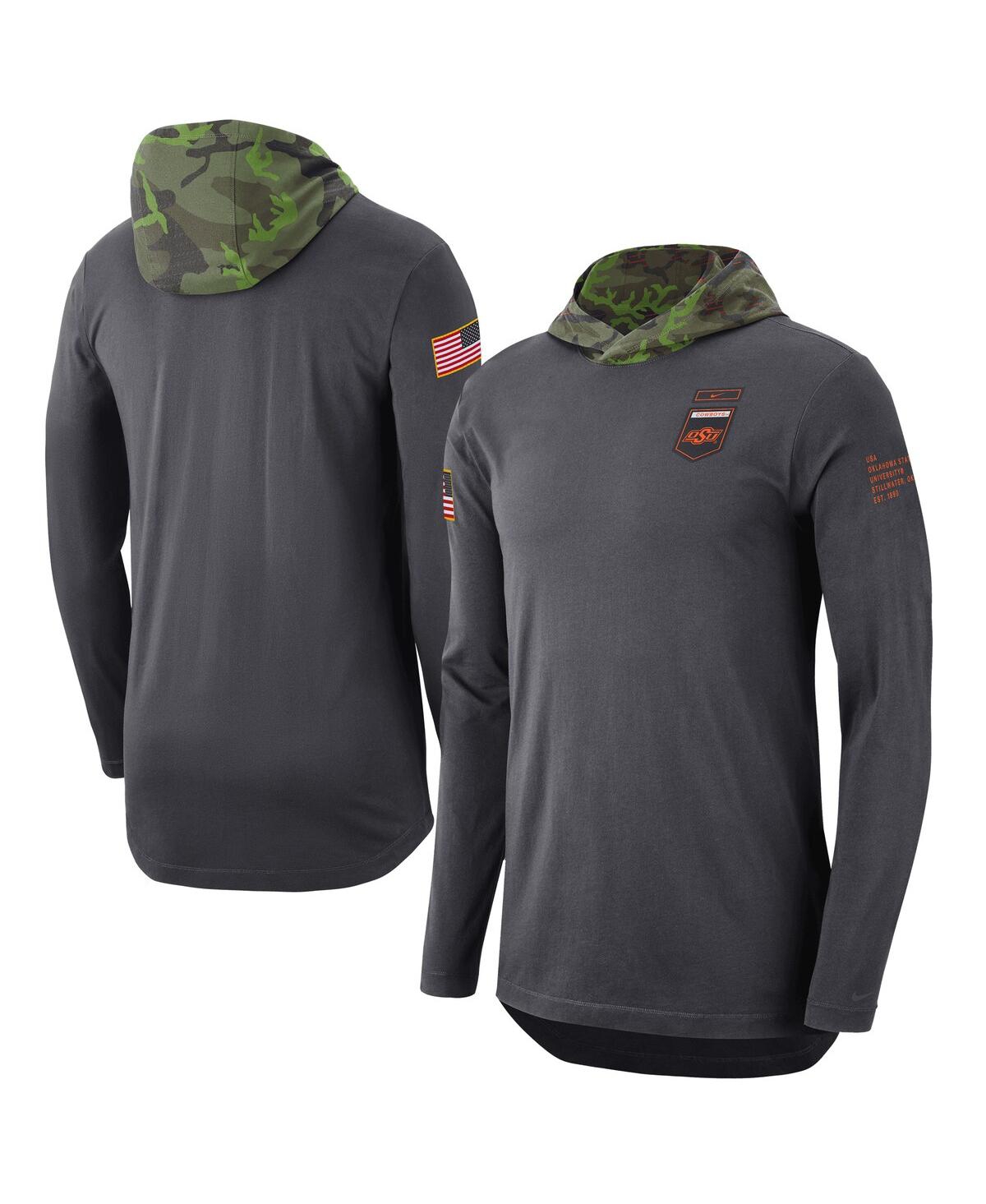 Men's NikeOklahoma State Cowboys Military-Inspired Long Sleeve Hoodie T-shirt - Anthracite