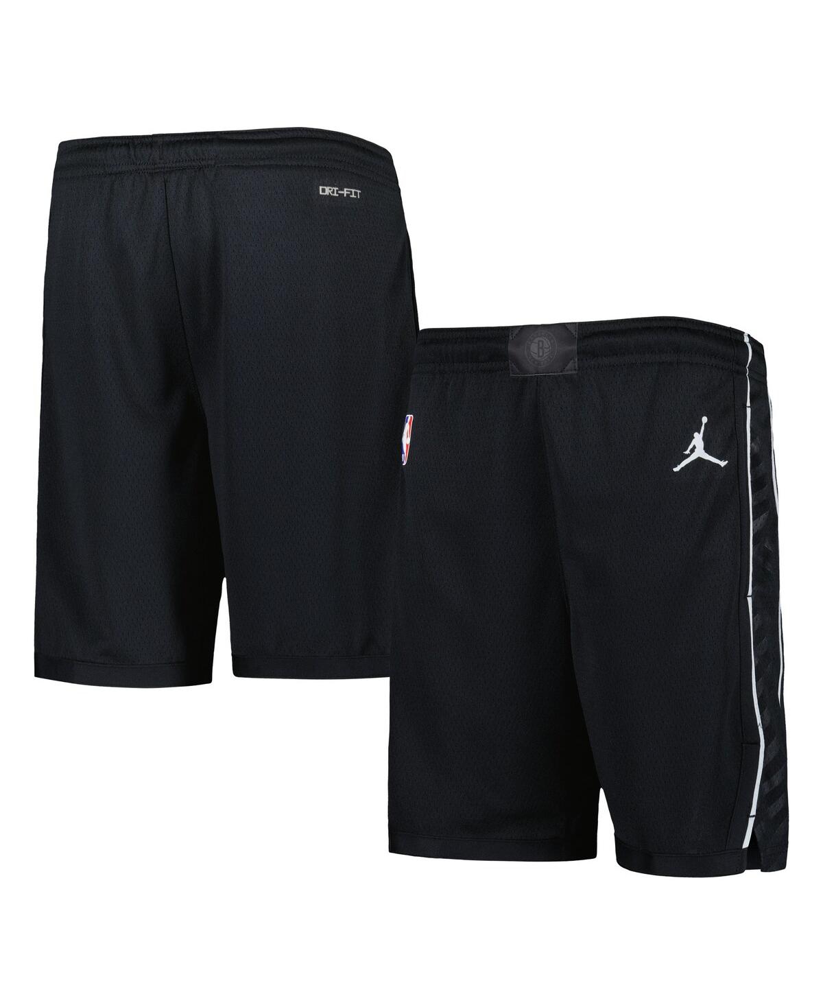 Shop Jordan Big Boys And Girls  Black Brooklyn Nets Statement Edition Swingman Performance Shorts