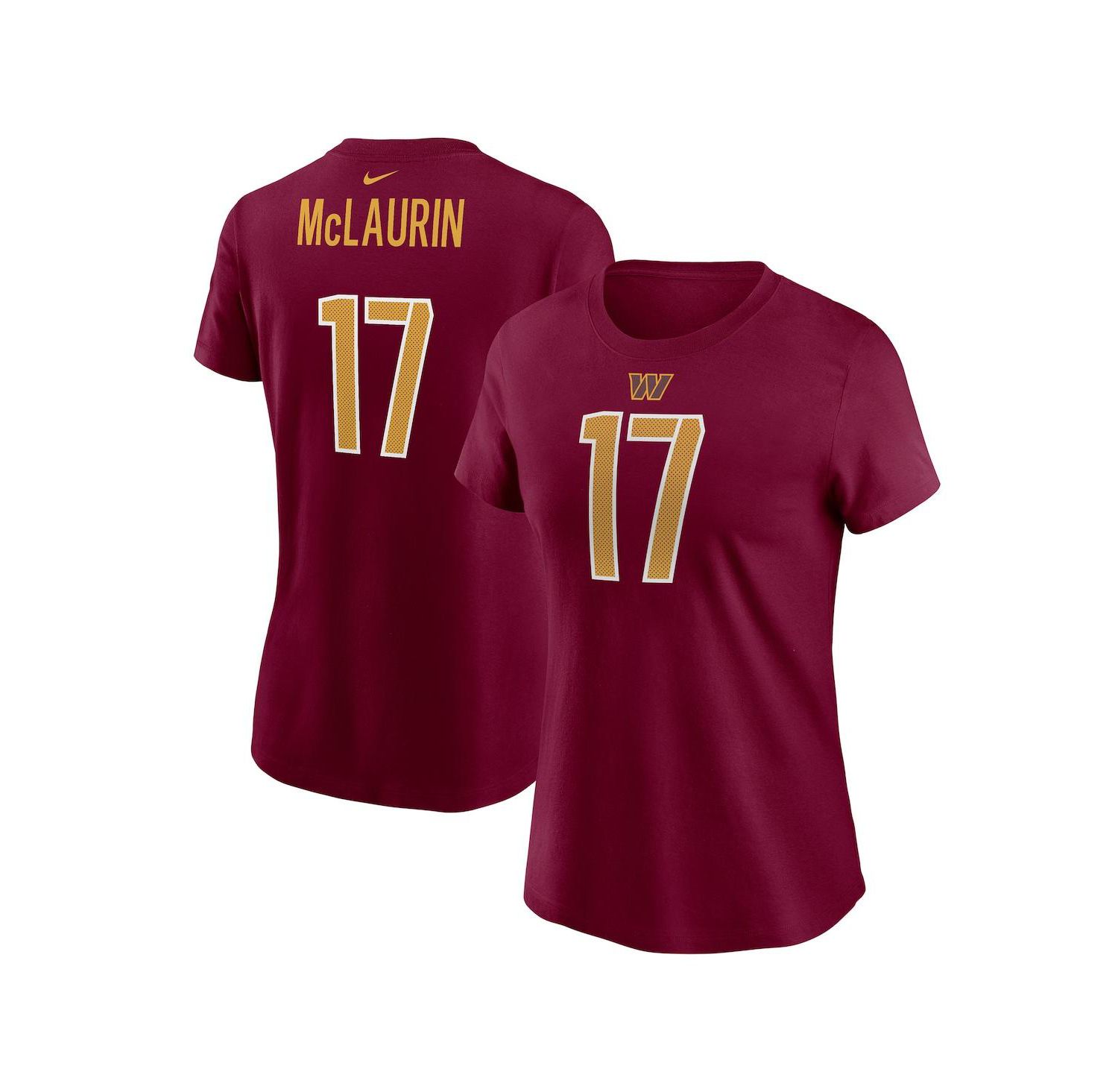 Women's Terry McLaurin Burgundy Washington Commanders Player Name and Number T-shirt