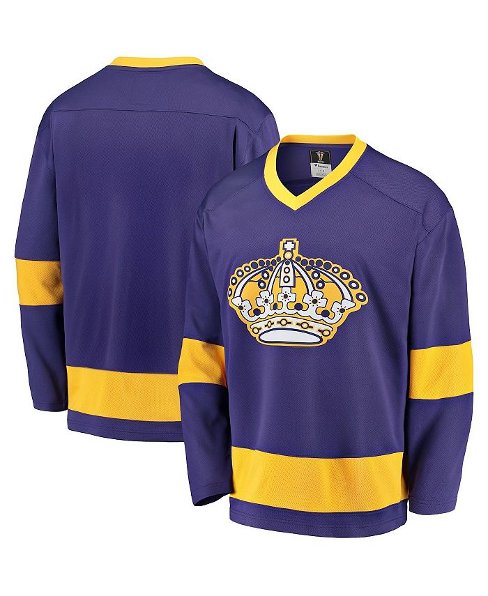 Men's Los Angeles Kings Fanatics Branded Purple/Gold Premier Breakaway  Heritage Blank Jersey